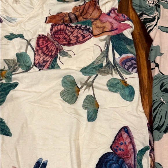 Four Soma Floral and Butterfly Pajama Camis - Cream and Pink - Picture 6 of 9